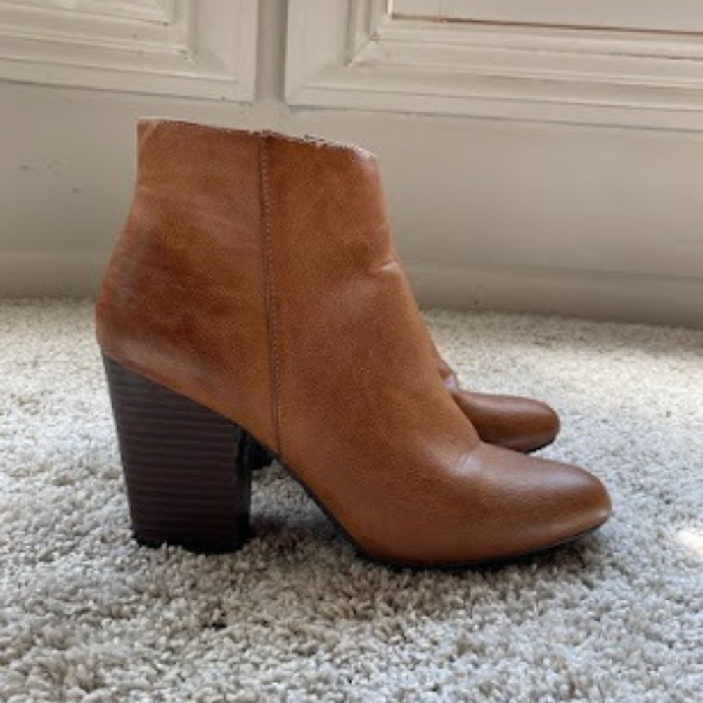Cognac Colored Booties, Size 7.5